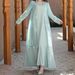 Women's Clothing Modest Abaya Dress Elegant Muslim Party Dress – Mint Green Lace-Trimmed Jalabiya With Metallic Accents (S/M/L/XL/XXL)_ecoleips.com