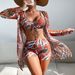 Women's Clothing Mesh Blouse Fashionable Sexy Leg Length Pants Three Piece Women's Swimsuit_ecoleips.com