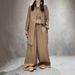 Women's Clothing Linen Solid Color Medium Length Suit Shirt + Casual Pants Casual All Match High End Shirt For Women_ecoleips.com