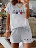 Women’s 2 Piece Outfit Set – Oversized Graphic T-Shirt And Biker Shorts Matching Set, Casual Summer Lounge Tracksuit For Daily Wear-312_ecoleips.com