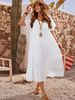 Plus Size Women's White Embroidered Wedding Guest Dress_ecoleips.com