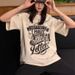 Women's Printed Letter Cotton T-Shirt Short Sleeved Loose Top Spring/Summer_ecoleips.com
