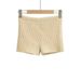 Aria Basics Aria Basics European American Style Elastic Waist Stretchy Bodycon Knitted Shorts, Autumn And Winter Ribbed Slim-fit Solid Color_ecoleips.com