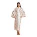 Aria Basics New Cross-border W's Pajamas, European And American Satin Chiffon Printed Robe, Loose Long Home Wear Nightgown For_ecoleips.com