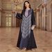 Modest Abaya Dress Elegant Geometric Print Abaya Dress – Modest Long Sleeve Muslim Dress For Women_ecoleips.com