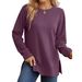 Women's Round-Neck Sportswear Shirt With Long Sleeves And A Curved Hem; Also Available As A Fashionable Woolen Sweater._ecoleips.com