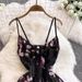 Elegant Floral Print Midi Dress for Women Summer 2025 Style Fashionable Full Skirt Sophisticated Youthful And Flattering_ecoleips.com