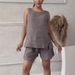 Women's Clothing 2 Piece Set Large Size Cotton And Linen Shirt Set High Waist Loose Shorts_ecoleips.com