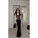French Style Leopard Print Camisole Vest For Women 2025 Summer Elegant Waist-Cinching Black Mermaid Half Skirt Two-Piece_ecoleips.com