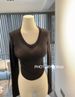 Korean Style Women's Long Sleeve T-Shirt Slightly Sheer V Neck Fitted Waist Autumn Top Irregular Design from Dongdaemun in Stock_ecoleips.com