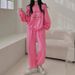 Korean-Style Women’s Fleece-Lined Sweatshirt & Pants Set – Winter Loose Fit Casual Outfit (M-XXXL, Gray/Pink/Black, Slim & Fleece-Lined Options)_ecoleips.com