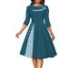 Autumn/Winter Women's Clothing: Retro Dot-Print Waist-Cutting Skirt Dress_ecoleips.com