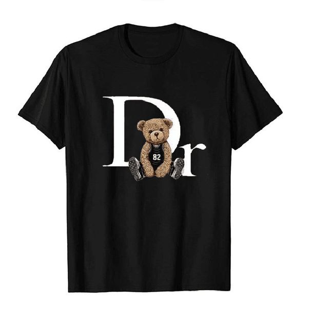 Women's Versatile Bear Print T-Shirt Casual Polyester Summer Top For All Seasons_ecoleips.com