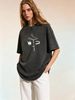 Women’s Washed Cotton Oversized T-Shirt, Retro Casual Street Style Tee For Modern Fashion_ecoleips.com