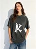 Women's Mineral Washed Casual Shirt, Soft Comfortable Summer Tee_ecoleips.com