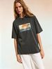 Women's Plus-size T-shirt, Retro Seaside Style, Sunset Palm Tree Pattern, Casual Short-sleeved Design._ecoleips.com