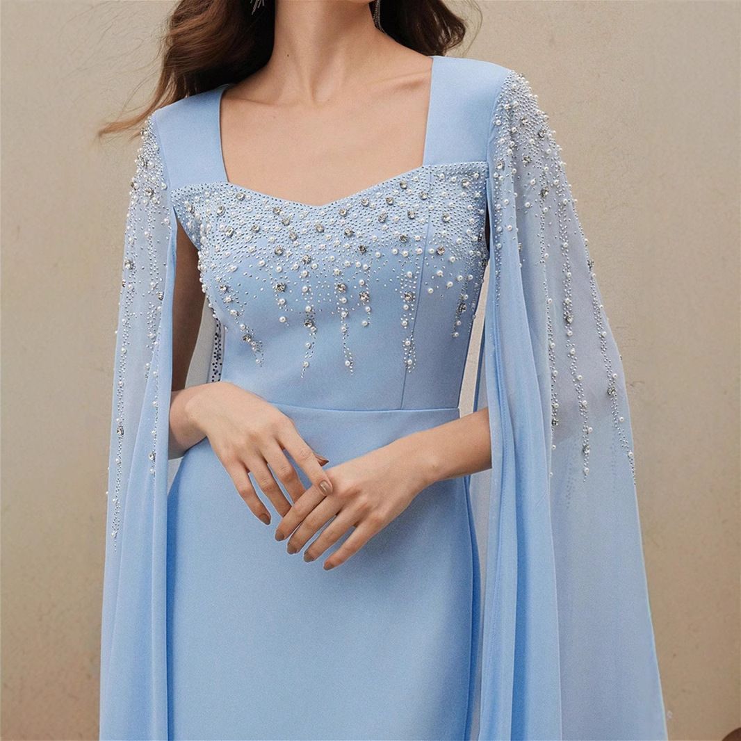 Women's Clothing Middle East High End Luxury Fashion Beading Hot Diamond Foreign Trade Chiffon Dress_ecoleips.com