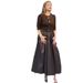 Elegant Color-Block Long Sleeve Dress For Women – Stylish A-Line Fall Dress With Round Neck & Flowy Silhouette_ecoleips.com