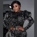 Women’s Clothing women's dress flannel sequin fabric stage costume bubble long sleeve dress_ecoleips.com