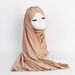Muslim Accessories"Premium Brushed Polyester Headscarf – Elegant Malay-Style Cover With Nail Diamond Accents"_ecoleips.com