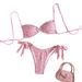 Women's Sexy Halter Neck Two Piece Swimsuit Bikini European American Style Embroidered Special Fabric Trendy Beachwear_ecoleips.com