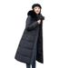 Women's Long Padded Coat With Faux Fur Hooded Winter Jacket Warm Outwear Slim Fit Windproof_ecoleips.com