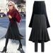 Women's Clothing Autumn And Winter Fishtail Skirt Two Piece Leggings Skirt Thickened Velvet One Piece Pants Warm Tights_ecoleips.com