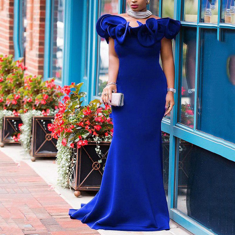 Women's Clothing Large Size Slim One Shoulder Dress Bridesmaids Banquet Small Dress_ecoleips.com