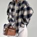 Women's Clothing Winter Plaid Long Sleeved Shirt Loose Casual Lazy Style Women's Large Print Jacket Fashion_ecoleips.com