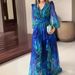 Women's French Retro Fashion Printed Long Sleeve Elegant Dress_ecoleips.com