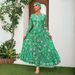 Women’s Clothing Swimsuit New Long Sleeved Zipper Green Printed Surf Suit Female Hot Style_ecoleips.com