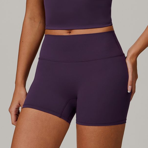 Women's Clothing Sanded Tight Yoga Shorts Women's High Waist Abdomen Fitness Pants Hip Lifting Running Sports Shorts_ecoleips.com