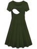 Women’s Clothing New Spring And Summer Maternity Dress Round Neck Stitching Nursing Dress Feeding Dress_ecoleips.com