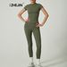Women's Clothing Yoga Suit Short Sleeved Yoga Pants Suit Women's Two Piece Suit High End Yoga Clothes_ecoleips.com
