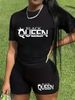 Summer Women's Casual Fashion Letter Print Loose T-shirt+shorts Two-piece Sportswear Suitable For Daily Wear-124_ecoleips.com