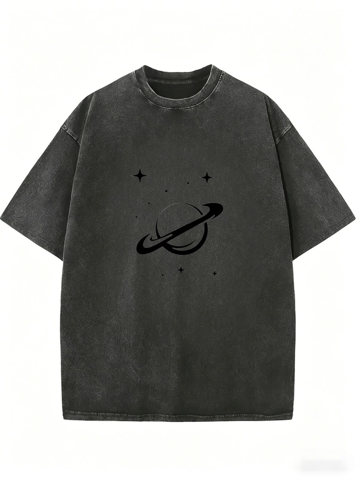 Relaxed Oversized Summer T-Shirt, Washed Look Crew Neck Top For Comfortable Daily And Outdoor Wear_ecoleips.com