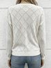 Gentle And Feminine Openwork Knit Cardigan For Women, Round Neck_ecoleips.com