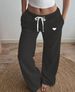 Women's Contrast Ribbed Sports Pants - Mid-Waist Drawstring Casual Wear-17_ecoleips.com