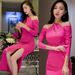 Verve 2025 New Korean Style Elegant Sexy Off-Shoulder Long Slim Fit Halter Neck Dress For Women_ecoleips.com