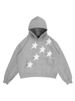 Women's Clothing Unisex Geometric Star 3D Embroidered Hoodie - Stylish Pullover With Patchwork Design For Men & Women (Grey, Light Grey, S/M/L/XL)_ecoleips.com