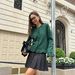 Women's Long Sleeved Ruffled Knit Cardigan Autumn/Winter Casual Solid Color Sweater Single Breasted European American Style_ecoleips.com