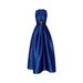 Women's Clothing Fashion Back Pleated Dress Pocket Suspenders Satin Blue Evening Gown Dress_ecoleips.com