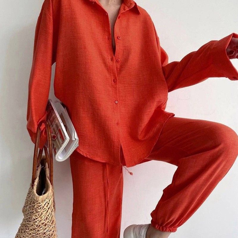 Women's Clothing Temperament Commuting Wrinkled Loose Shirt Fashion Casual Suit_ecoleips.com