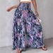 Women's Clothing Retro Floral Print Waist Wide Leg Pants_ecoleips.com
