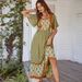Diyun 2025 Spring Summer European And American Rayon Printed French Print Vacation Style Square Neck Dress_ecoleips.com