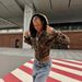 Women's Clothing Autumn Leopard Print Zipper Hooded Long Sleeve Splicing Irregular Waistband Design Street Fashion Sweater Cardigan_ecoleips.com