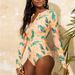 Aria Basics 2025 New European And American Foreign Trade Long Sleeve Surfing Women's One-Piece Printed Swimsuit Zipper Diving Suit_ecoleips.com