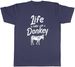 Women's T-Shirts Funny Mens T-Shirt Life Is Better With A Donkey Tee Gift_ecoleips.com