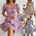 Instagram-style Real Shot Of 2026 Spring-summer Elegant Floral Print Tie-waist Flared Dress. Independent Cross-border_ecoleips.com