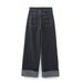 Distressed Denim Jacket & Rolled Hem Jeans Set – Vintage Western Two-Piece Outfit With Adjustable Waist Tie_ecoleips.com